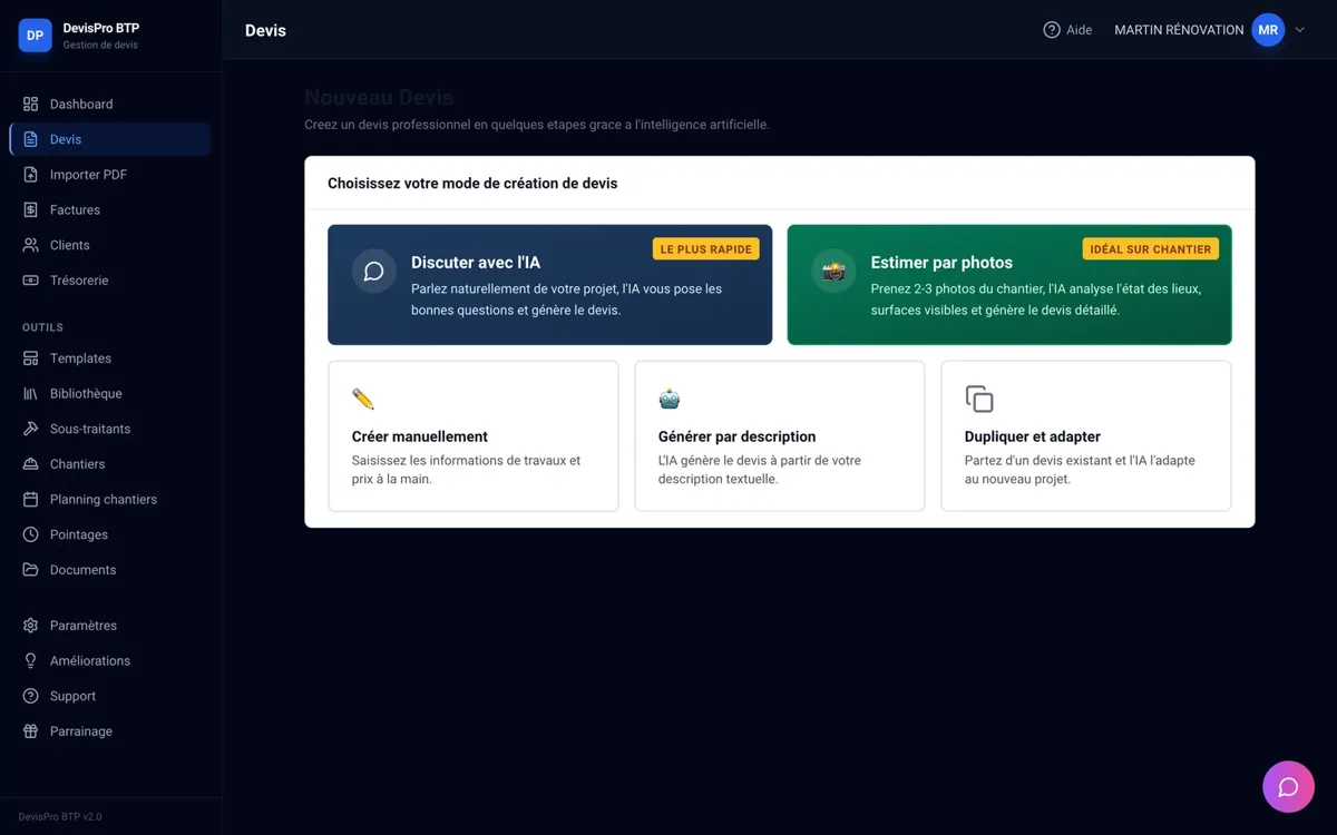 Visuel 1 publié par DevisPro BTP sur son site